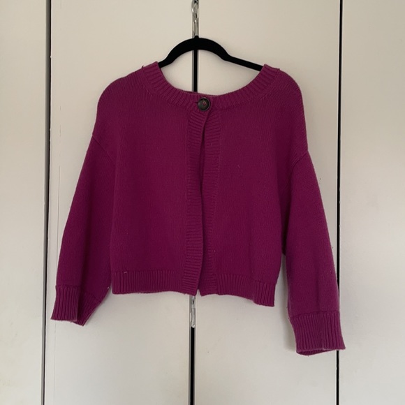 Vince purple cardigan with button - Picture 2 of 3